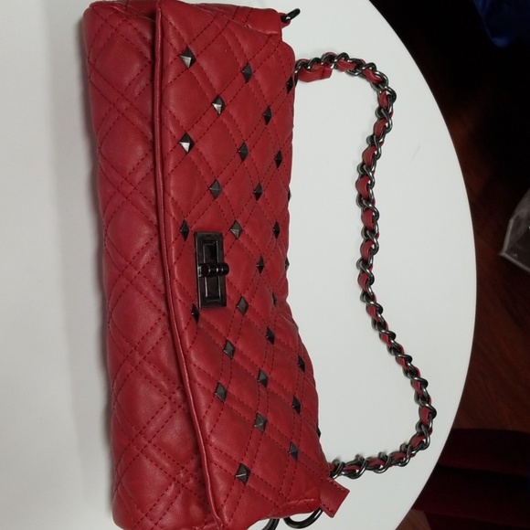 Handbags - Red purse with studs